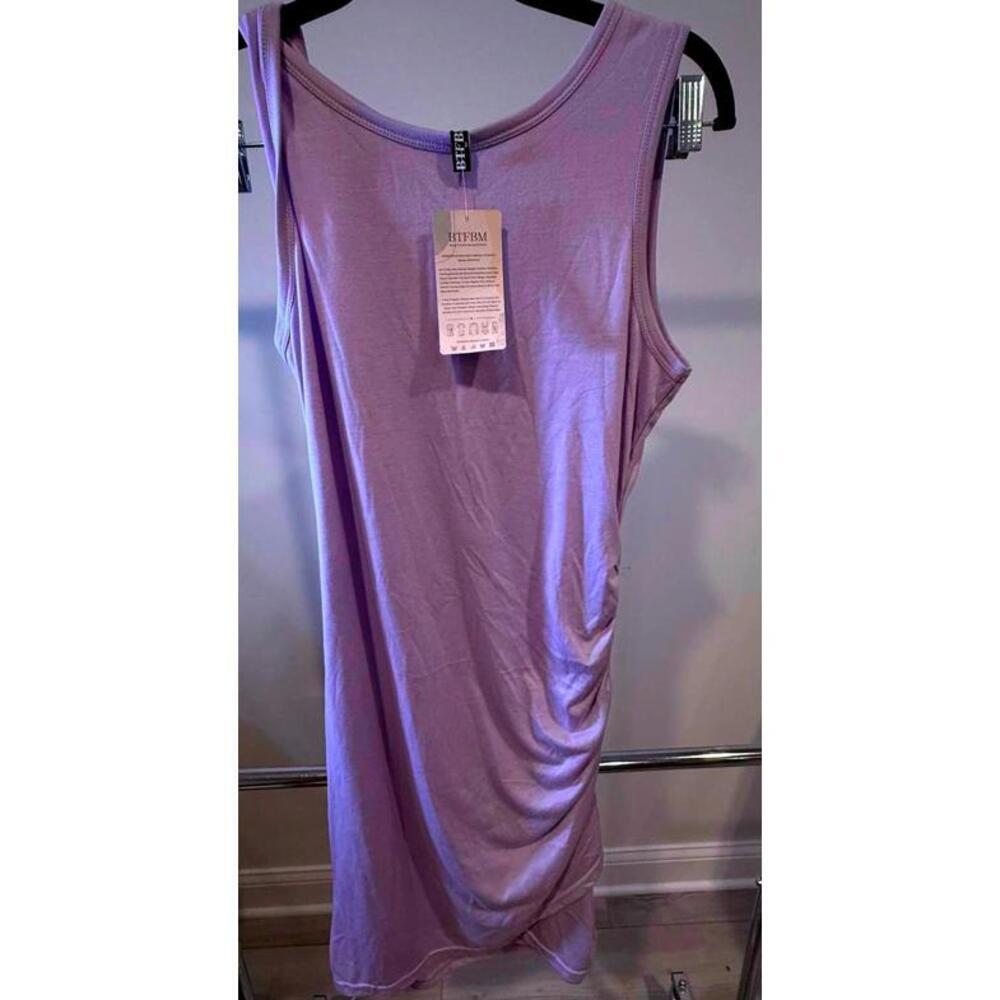 BTFBM Women's Lilac Ruched Swim Coverup